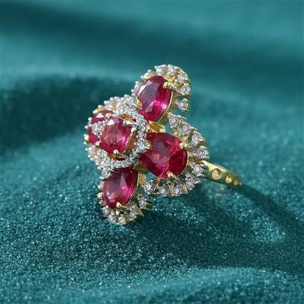 Cz Adjustable Ring With 2 Tone Plating