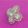 Cz Adjustable Ring With 2 Tone Plating