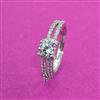 Cz Delicate Ring With Rhodium 2 Tone Plating