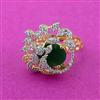 Cz Adjustable Ring With 2 Tone Plating