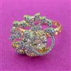 Cz Adjustable Ring With 2 Tone Plating