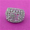 Cz Classic Ring With Rhodium 2 Tone Plating