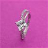 Cz Adjustable Ring With Rhodium 2 Tone Plating