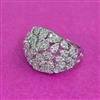 Cz Adjustable Ring With Rhodium 2 Tone Plating