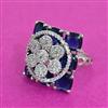 Cz Classic Ring With Rhodium Plating