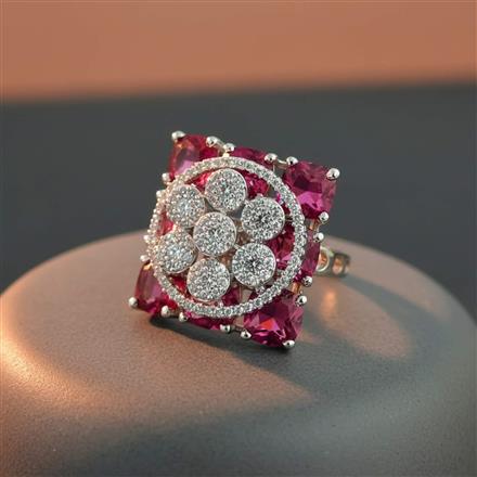 Cz Classic Ring With Rhodium Plating