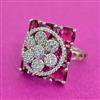 Cz Classic Ring With Rhodium Plating