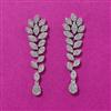 Cz Classic Earring With Rhodium 2 Tone Plating