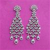 Cz Classic Earring With Rhodium 2 Tone Plating