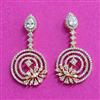 Cz Classic Earring With Rhodium 2 Tone Plating