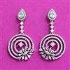 Cz Classic Earring With Rhodium 2 Tone Plating