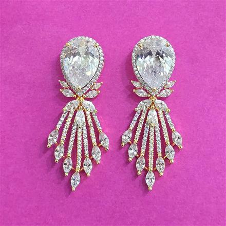 Cz Classic Earring With 2 Tone Plating