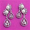 Cz Moti Earring With Rhodium 2 Tone Plating