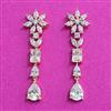 Cz Classic Earring With Rhodium 2 Tone Plating