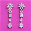 Cz Classic Earring With Rhodium 2 Tone Plating