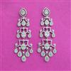 Cz Classic Earring With Rhodium 2 Tone Plating