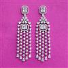 Cz Long Earring With Rhodium Plating
