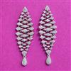 Cz Classic Earring With Rhodium 2 Tone Plating
