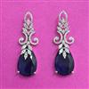 Cz Classic Earring With Rhodium Plating