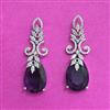 Cz Classic Earring With Rhodium Plating