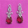 Cz Classic Earring With Rhodium Plating