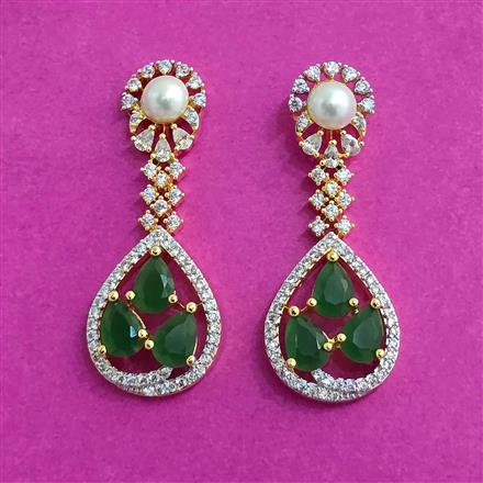 Cz Moti Earring With 2 Tone Plating