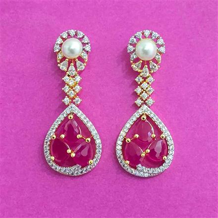 Cz Moti Earring With 2 Tone Plating