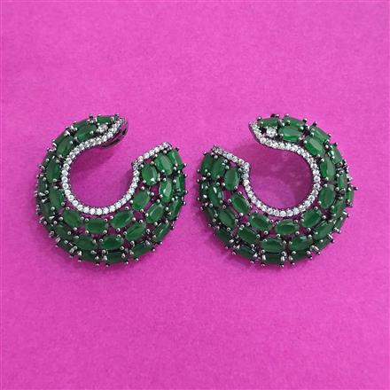 Cz Classic Earring With Black Plating