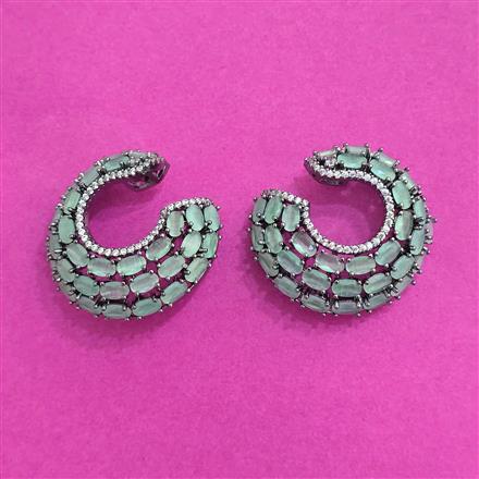 Cz Classic Earring With Black Plating