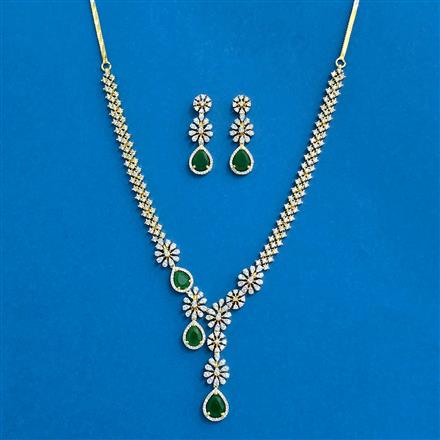 Cz Classic Necklace With 2 Tone Plating