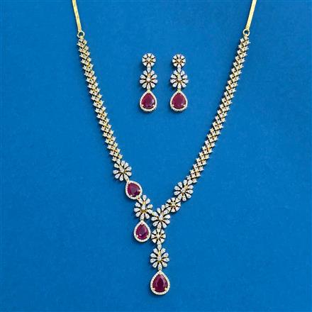 Cz Classic Necklace With 2 Tone Plating