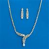 Cz Delicate Necklace With 2 Tone Rhodium Plating