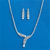 Cz Delicate Necklace With 2 Tone Rhodium Plating