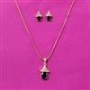Cz Delicate Pendant Set With 2 Tone Plating