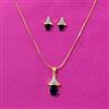 Cz Delicate Pendant Set With 2 Tone Plating