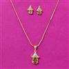 Cz Delicate Pendant Set With 2 Tone Plating