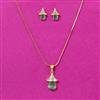 Cz Delicate Pendant Set With 2 Tone Plating