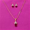 Cz Delicate Pendant Set With 2 Tone Plating