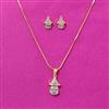 Cz Delicate Pendant Set With 2 Tone Plating
