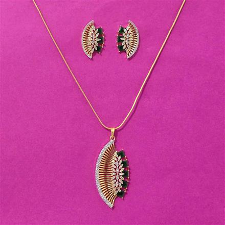 Cz Classic Pendant Set With 2 Tone Plating