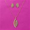 Cz Classic Pendant Set With 2 Tone Plating