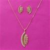 Cz Classic Pendant Set With 2 Tone Plating