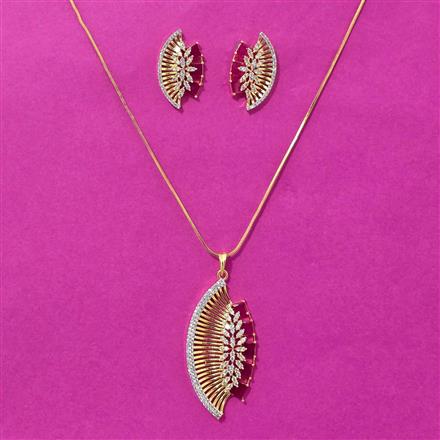 Cz Classic Pendant Set With 2 Tone Plating