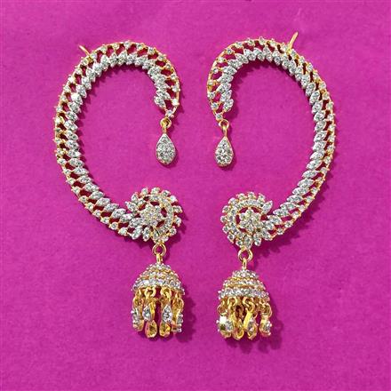 Cz Earcuff With Rhodium 2 Tone Plating
