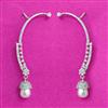 Cz Moti Earring With Rhodium 2 Tone Plating