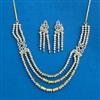 Cz Classic Necklace With 2 Tone Rhodium Plating
