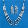 Cz Classic Necklace With 2 Tone Rhodium Plating