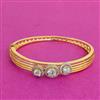 Cz Openable Kada With Rhodium 2 Tone Plating