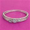Cz Openable Kada With Rhodium 2 Tone Plating