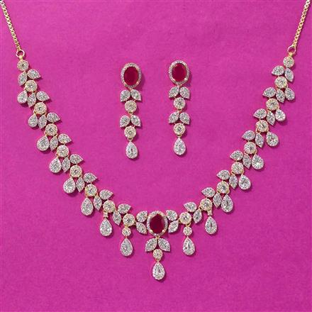 Cz Classic Necklace Set With 2 Tone Plating